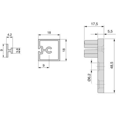 Emuca Porta cravatte laterale estraibile Keeper per armadio, Anodizzato  opaco, Alluminio e Tecnoplastica.