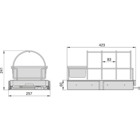 Emuca Vassoio per accessori da cucina con fissaggio sul fondo ed estraibile  manualmente, Tecnoplastica Grigio antracite