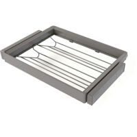 Emuca Kit cassetto portascarpe e telaio regolabile Quartz per armadi, chiusura ammortizzata e estrazione totale, modulo 70 cm, finitura Titanio