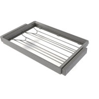 Emuca Kit cassetto portascarpe e telaio regolabile Quartz per armadi, chiusura ammortizzata e estrazione totale, modulo 80 cm, finitura Titanio