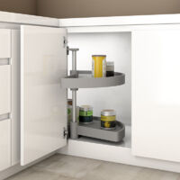 Cestello Girevole Ø75 cm per Mobile da Cucina 90 cm in Plastica Emuca Grigio