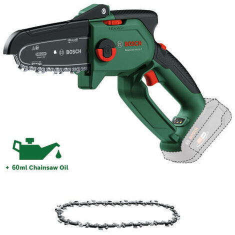 Bosch Akku-Kettensäge EasyChain 18V-15-7 (zum Schneiden von Holz 18 Volt System Kettengeschwindigkeit: 6,95 m/s ohne Akku, extra 15 cm Sägekette)