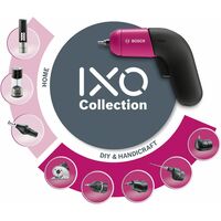 Bosch Akkuschrauber IXO (6. Generation, 3,6 Volt, Farbe: pink, 10tlg. Bit-Set)