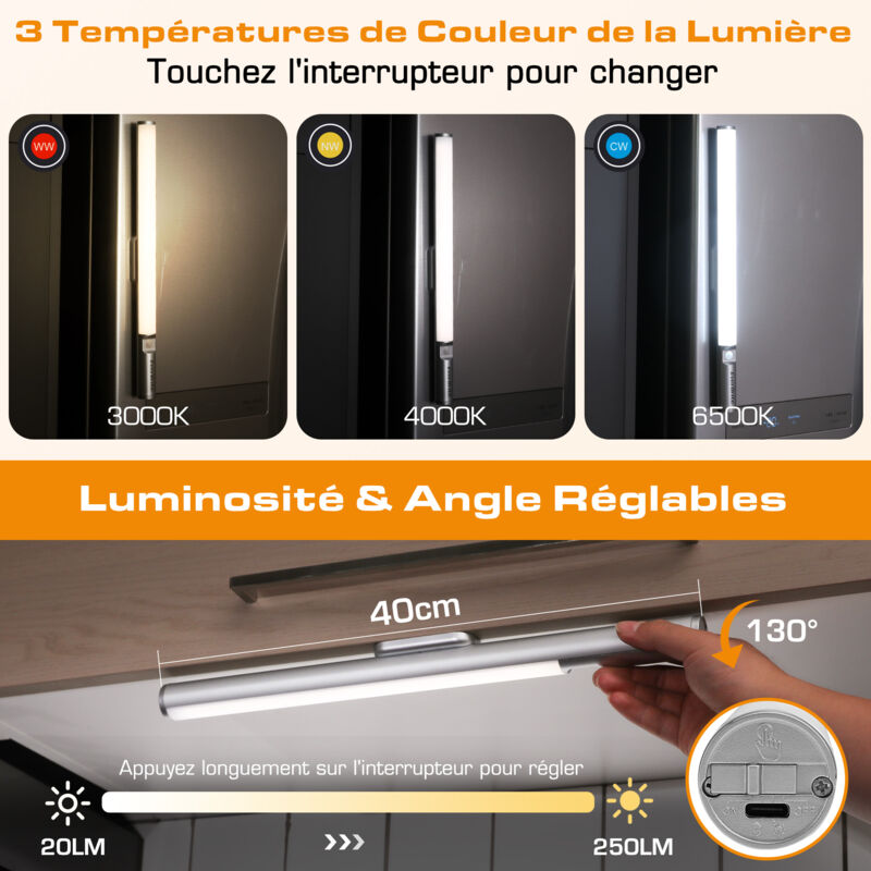 EverBrite Lampe Detecteur de Mouvement Interieur, Lampe de Placard