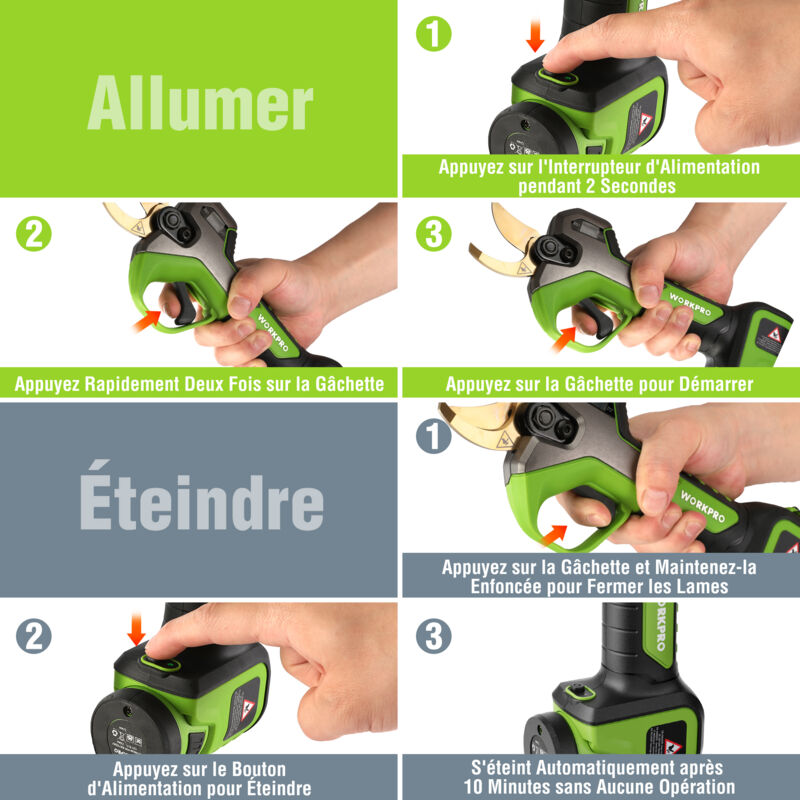 Sécateur électrique Sans Fil Professionnel - Lame 30mm, 2 Batteries 2000mAh, écran LCD, Pour Taille Haies Et Arbres