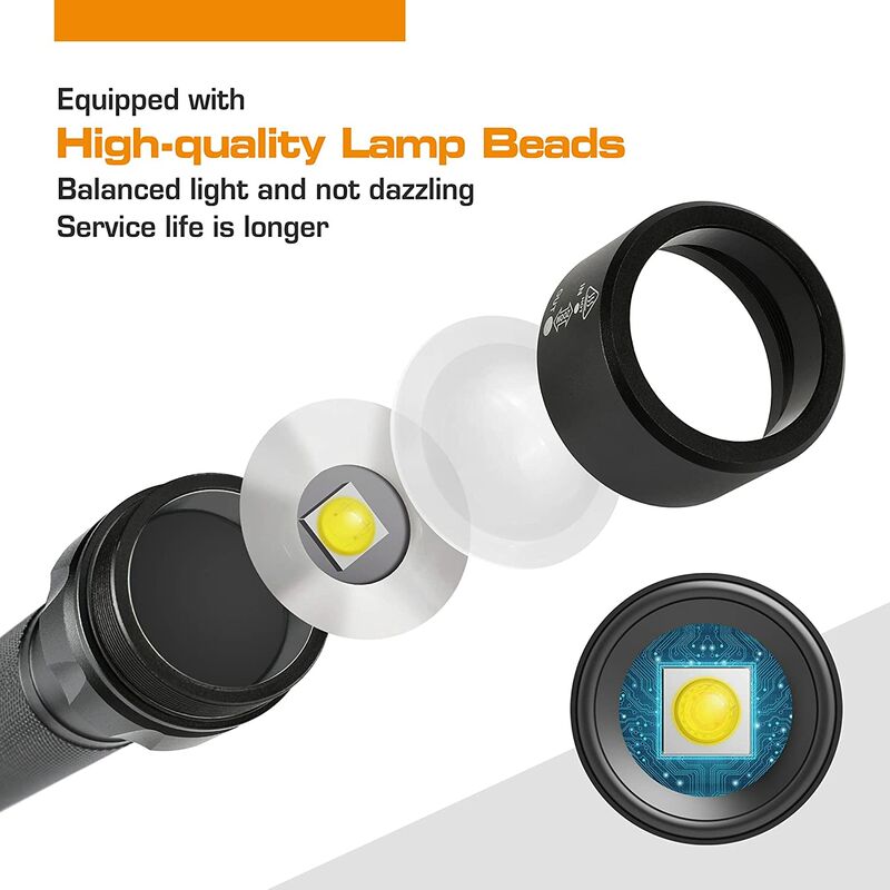 EverBrite Lot de 18 mini lampes de poche LED en aluminium avec cordon et  piles incluses : : Outils et Bricolage
