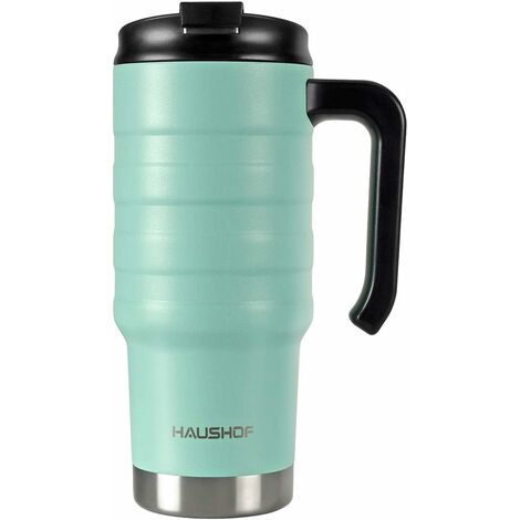 HAUSHOF Gourde de Voiture 700ML en Acier Inoxydable Isolée, Garde au Froid 24H et au Chaud 6H, Bouteille d’eau Isotherme avec Double Parois, Couvercle et Poignée sans BPA pour Voyage Camping Bureau (1/5)