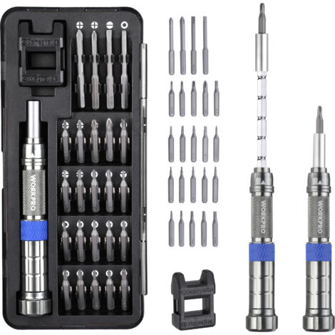 WORKPRO Tournevis de Précision 26 pièces, Kit Tournevis de Précision, Tournevis Magnétique pour Réparation Électronique - PC, Ordinateur Portable, Téléphone, Lunettes, Tablette, Montre