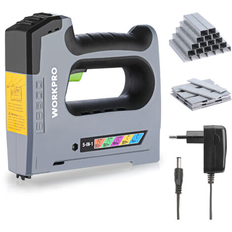 Workpro – Agrafeuse électrique sans fil 3,6V – 800 agrafes par charge – Compatible agrafes 6-14mm – Conception ergonomique pour usage prolongé