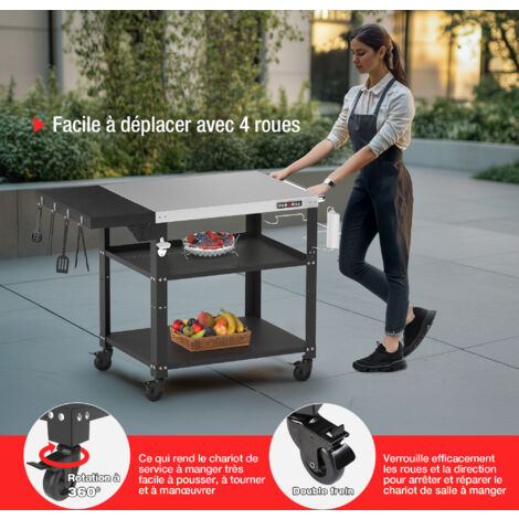 HOMCOM Table de cuisine table de salle à manger pliable amovible 3