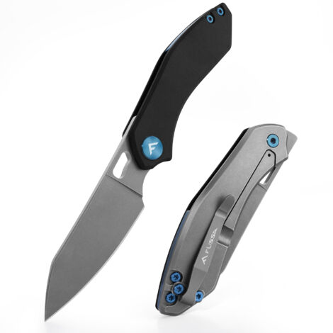 FLISSA Couteau Pliant de Poche en Acier Inoxydable, Couteau Multifonction avec Poignée en G10 pour Camping, Randonnée, Alpinisme, Voyage, Utilisation Quotidienne, Noir