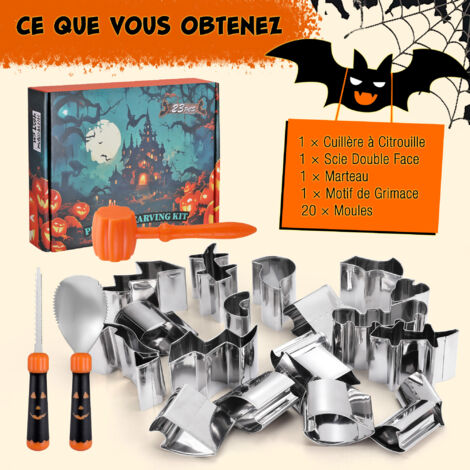Emporte Piece Citrouille Pumpkin Carving Kit, Outil Sculpture De Citrouille, D'outils De Sculpture De Citrouill Halloween Couteau Citrouille