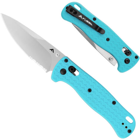 FLISSA Couteau de Poche Pliant, Couteau Randonnée avec Lame en acier AUS-8, Clip de Poche Incluse, Cadeau d'Outil Idéal pour Camping, Randonnée, Activités en Plein Air, Bleu