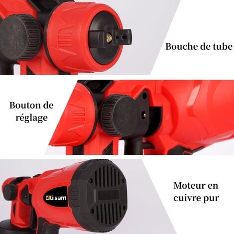 Pistolet à peinture 2 Batteries Craft painting Tool Home avec 3 jet mode contrôle du débit - Bleu
