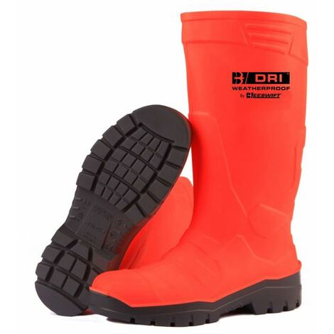 B-Dri Footwear FULL SAFETY FLUORO WELLINGTON BOOT OR 09/43 (Pair)
