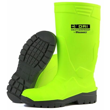 B-Dri Footwear FULL SAFETY FLUORO WELLINGTON BOOT S/Y 10.5/45 (Pair)