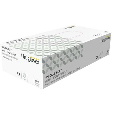 UNICARE Vinyl Powder Free Gloves - Small - Pack of 100 - GS0062