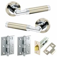 Securit Artisan Latch Pack With Hinges SN/CP - B3487DP