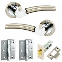 Securit Mercury Latch Pack With Hinges SN/CP - B3486DP
