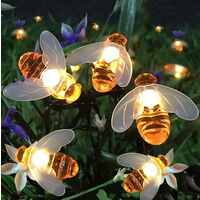 Jandei Guirnalda led de 20 abejas con panel solar exterior 4M decoración jardín terraza resistente al agua hogar decoración jardines exterior