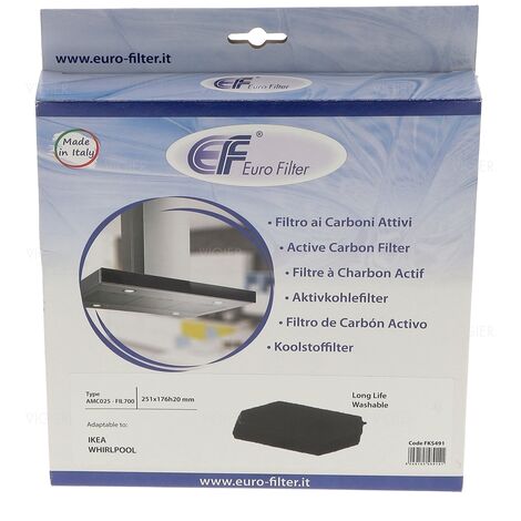 Filtre charbon LongLife FIL700 AMC025 C00321399 480122101068 FKS491 Eurofilter (1/5)