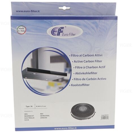 Filtre a charbon TYPE26 hotte Electrolux Whirlpool FKS419 Eurofilter (1/5)