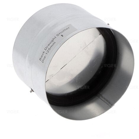 Clapet anti-retour 125mm en acier – 125METAL – Joint en mousse pour étanchéité – Réduction du bruit à la fermeture