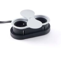 Bloc 1 prise 16A et USB-A affleurant à encastrer 34B – Blanc – Puissance 3680W – Pour plans de travail jusqu'à 40mm d'épaisseur