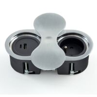 Bloc prises inox brossé à encastrer avec Usb A -Usb C 034IB-AC Msa France