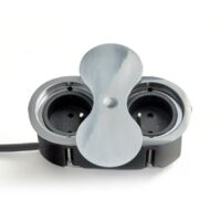Bloc de 2 prises a encastrer Inox (fixation par le dessus) 033IB-UP Msa France
