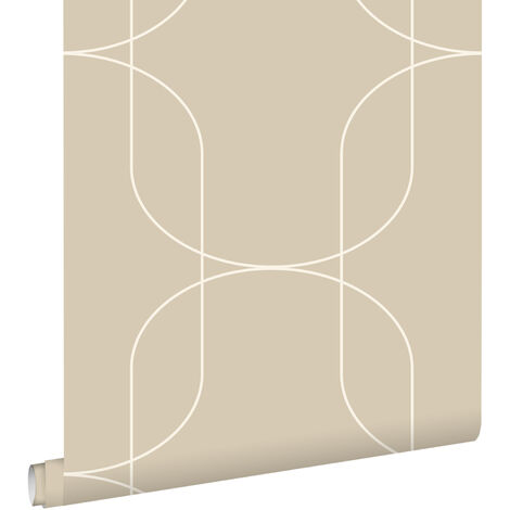 papier peint formes géométriques beige - ESTAhome (1/5)