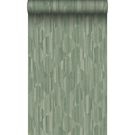 papier peint imitation bois en 3D vert grisé - Origin Wallcoverings (1/5)