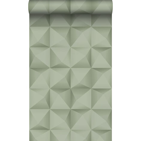 papier peint effet 3D vert grisé clair  - Origin Wallcoverings (1/5)