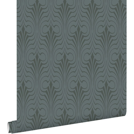 papier peint forme graphique bleu foncé - ESTAhome (1/5)