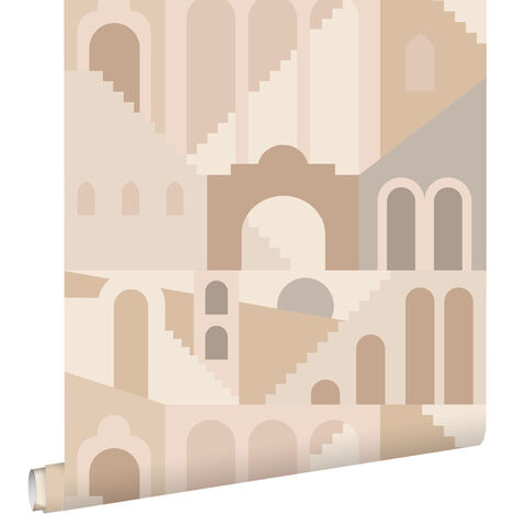 papier peint maisons méditerranéennes beige  - ESTAhome (1/5)