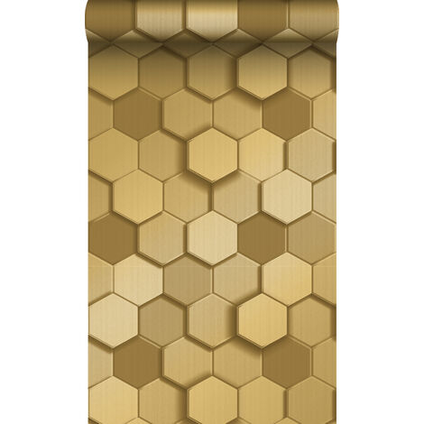 papier peint hexagone 3d or - Origin Wallcoverings (1/5)