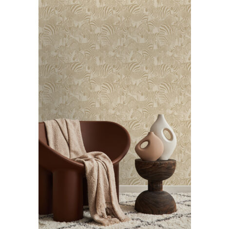 papier peint zèbres beige  - Origin Wallcoverings