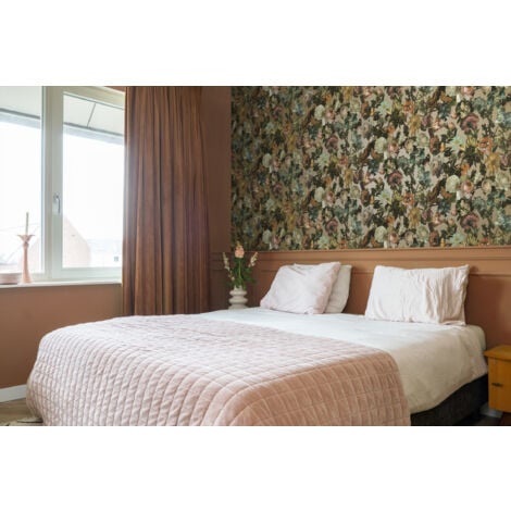 papier peint fleurs or  - ESTAhome