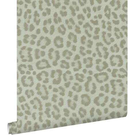 papier peint peau de léopard vert grisé - ESTAhome (1/5)