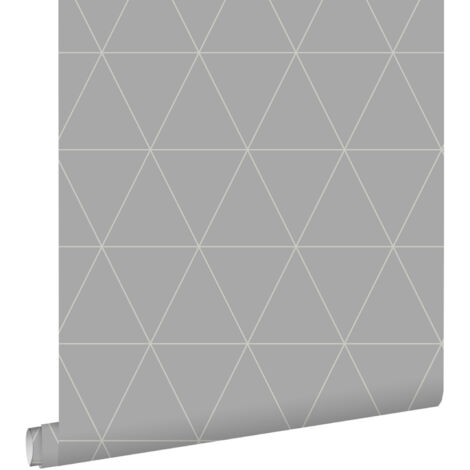 papier peint triangles graphiques gris chaud - ESTAhome (1/5)