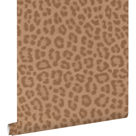papier peint peau de léopard marron terracotta  - ESTAhome (1/5)