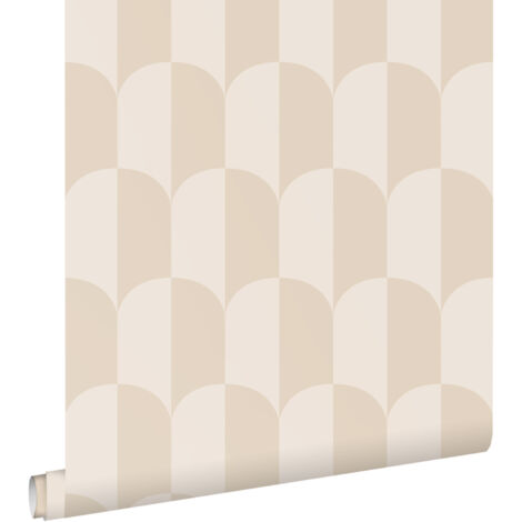 papier peint art déco beige et couleur sable - ESTAhome (1/5)