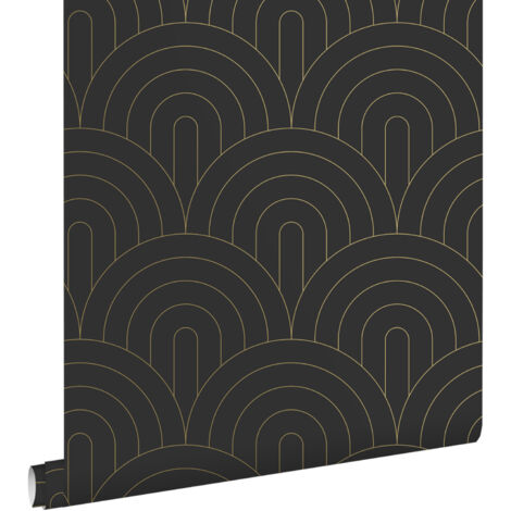 papier peint art déco noir et blanc  - ESTAhome (1/5)