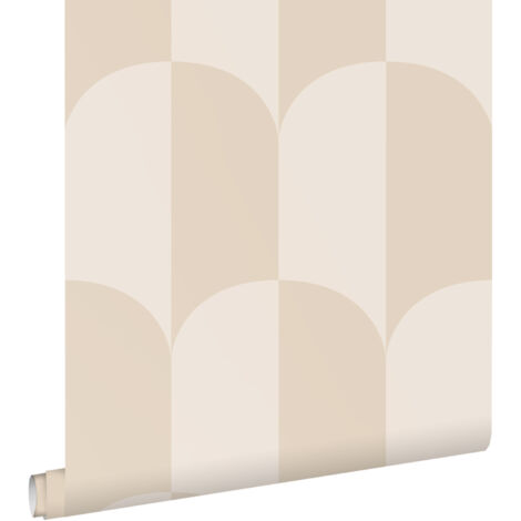 papier peint art déco beige et couleur sable - ESTAhome (1/5)