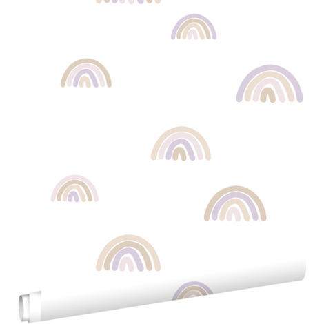 papier peint arcs en ciel violet et beige et blanc - ESTAhome (1/5)
