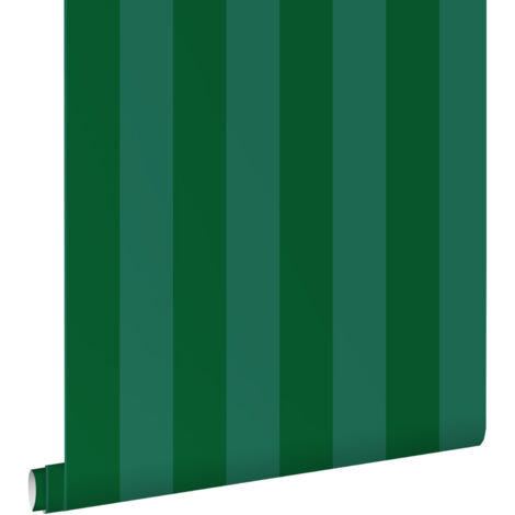 papier peint à rayures vert foncé - ESTAhome