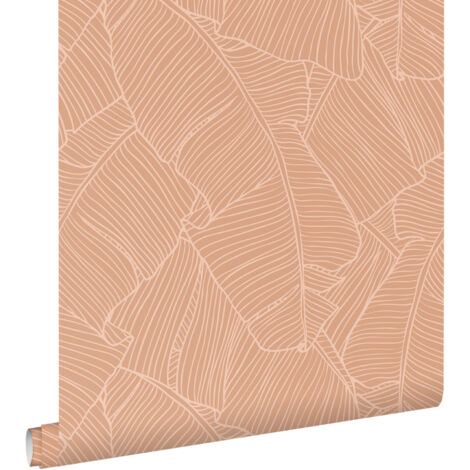papier peint feuilles rose terracotta - ESTAhome (1/5)