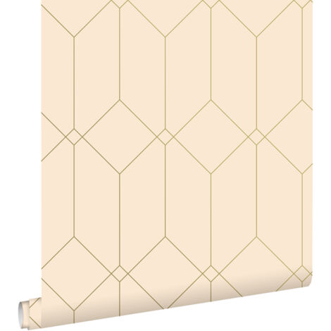 papier peint art déco or et beige - ESTAhome (1/5)