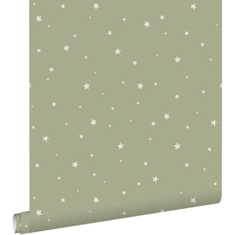 papier peint petites étoiles vert menthe grisé - ESTAhome (1/5)