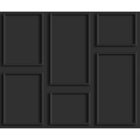 papier peint panoramique lambris noir - Origin Wallcoverings (1/4)